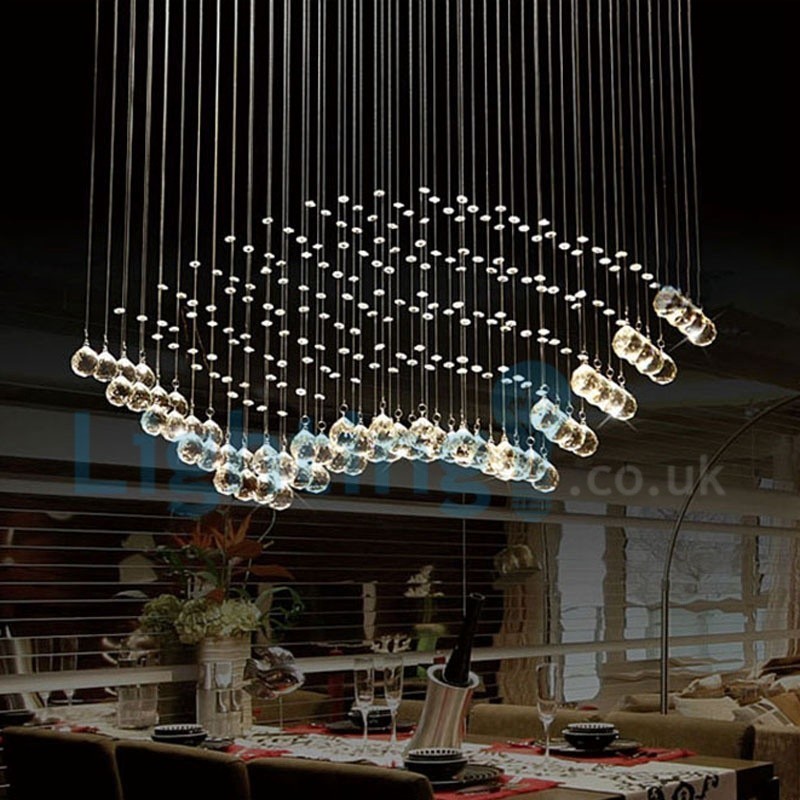 Modern Contemporary Chandelier Flush mount Pendant Fixture Crystal Rain Drop Light