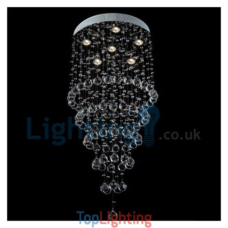 Modern Contemporary Chandelier Flush mount Pendant Fixture Crystal Rain Drop Light