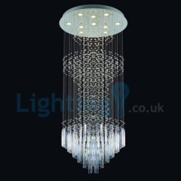 Modern Contemporary Chandelier Flush mount Pendant Fixture Crystal Rain Drop Light
