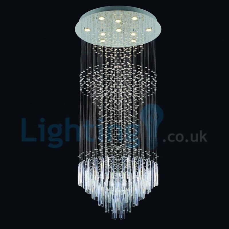 Modern Contemporary Chandelier Flush mount Pendant Fixture Crystal Rain Drop Light