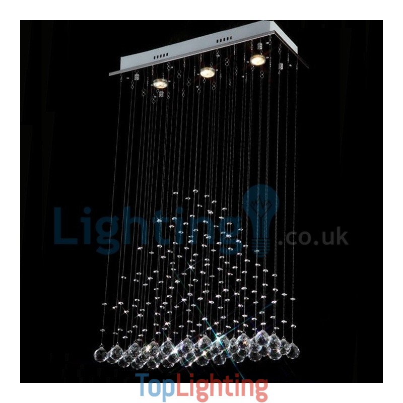 Modern Contemporary Chandelier Flush mount Pendant Fixture Crystal Rain Drop Light