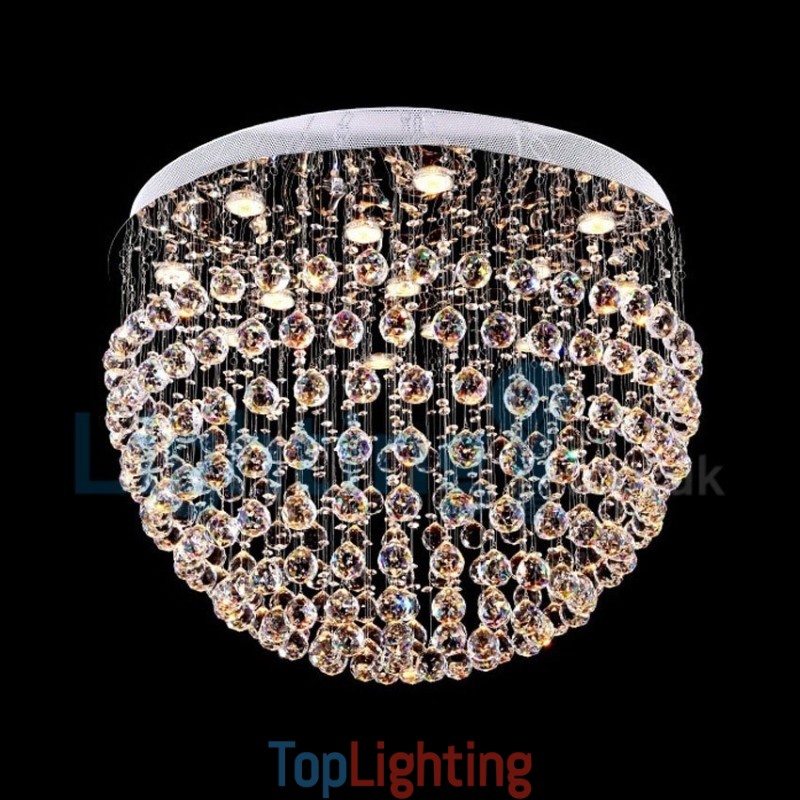 Modern Contemporary Chandelier Flush mount Pendant Fixture Crystal Rain Drop Light