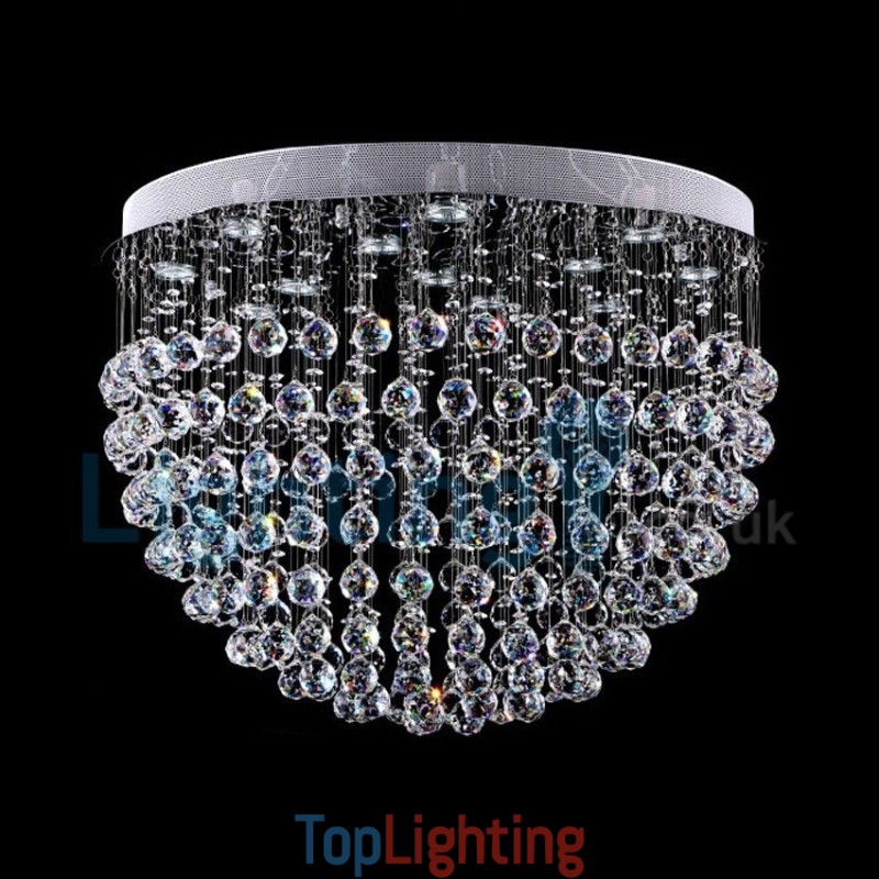 Modern Contemporary Chandelier Flush mount Pendant Fixture Crystal Rain Drop Light