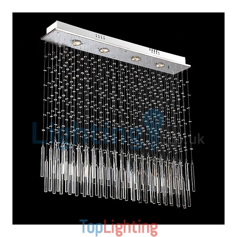 Modern Contemporary Chandelier Flush mount Pendant Fixture Crystal Rain Drop Light