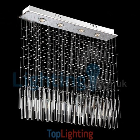 Modern Contemporary Chandelier Flush mount Pendant Fixture Crystal Rain Drop Light