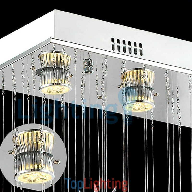 Modern Contemporary Chandelier Flush mount Pendant Fixture Crystal Rain Drop Light