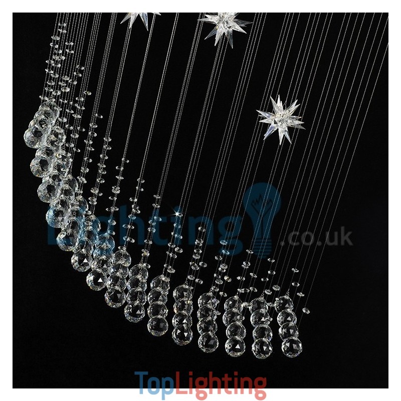 Modern Contemporary Chandelier Flush mount Pendant Fixture Crystal Rain Drop Light