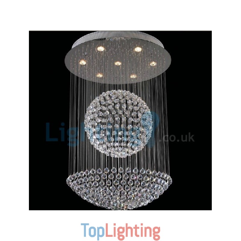 Modern Contemporary Chandelier Flush mount Pendant Fixture Crystal Rain Drop Light