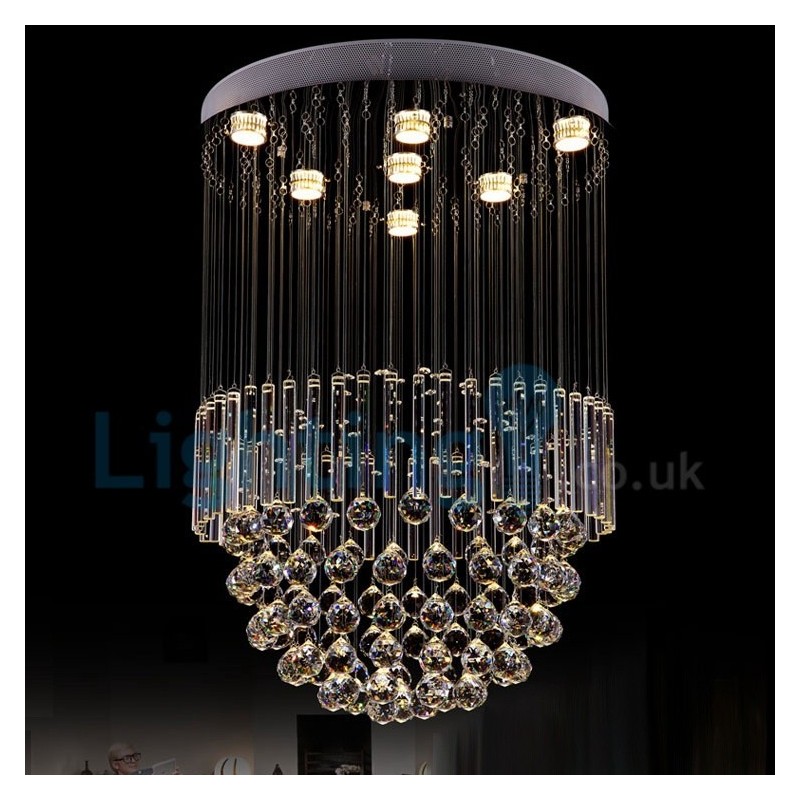 Modern Contemporary Chandelier Flush mount Pendant Fixture Crystal Rain Drop Light