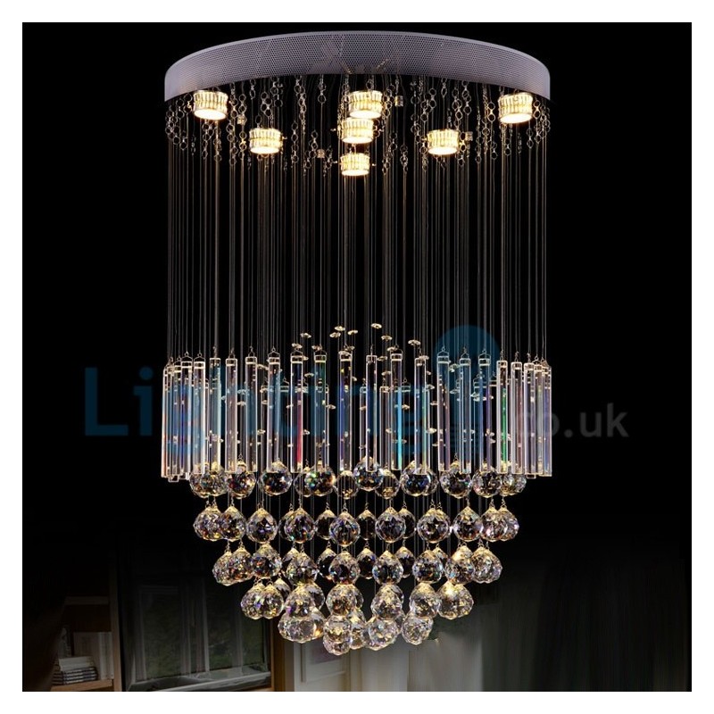 Modern Contemporary Chandelier Flush mount Pendant Fixture Crystal Rain Drop Light