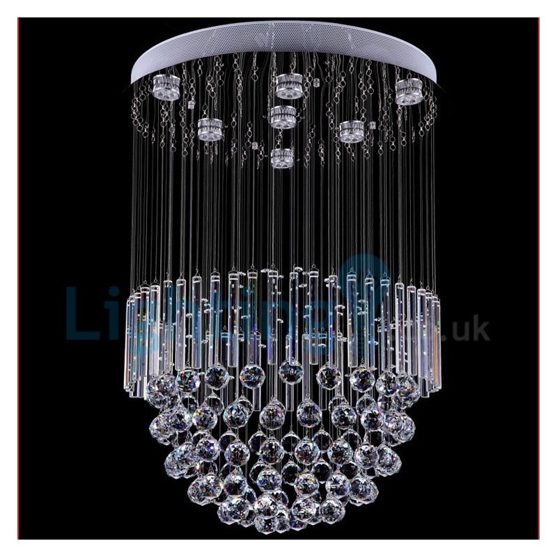 Modern Contemporary Chandelier Flush mount Pendant Fixture Crystal Rain Drop Light