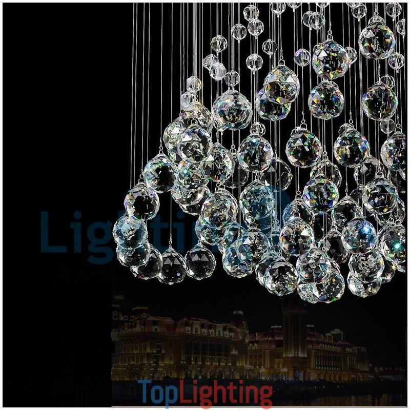 Modern Contemporary Chandelier Flush mount Pendant Fixture Crystal Rain Drop Light