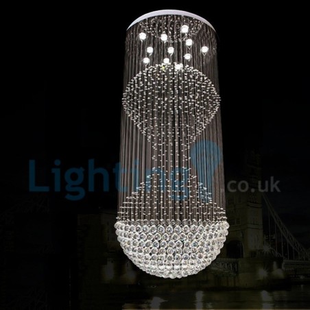 Modern Contemporary Chandelier Flush mount Pendant Fixture Crystal Rain Drop Light