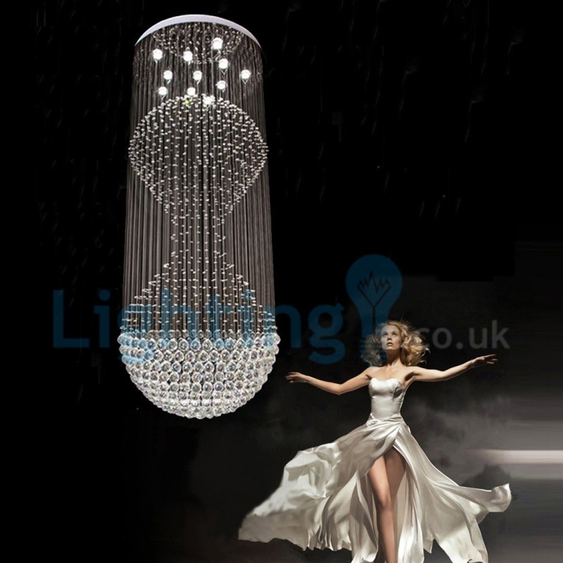 Modern Contemporary Chandelier Flush mount Pendant Fixture Crystal Rain Drop Light