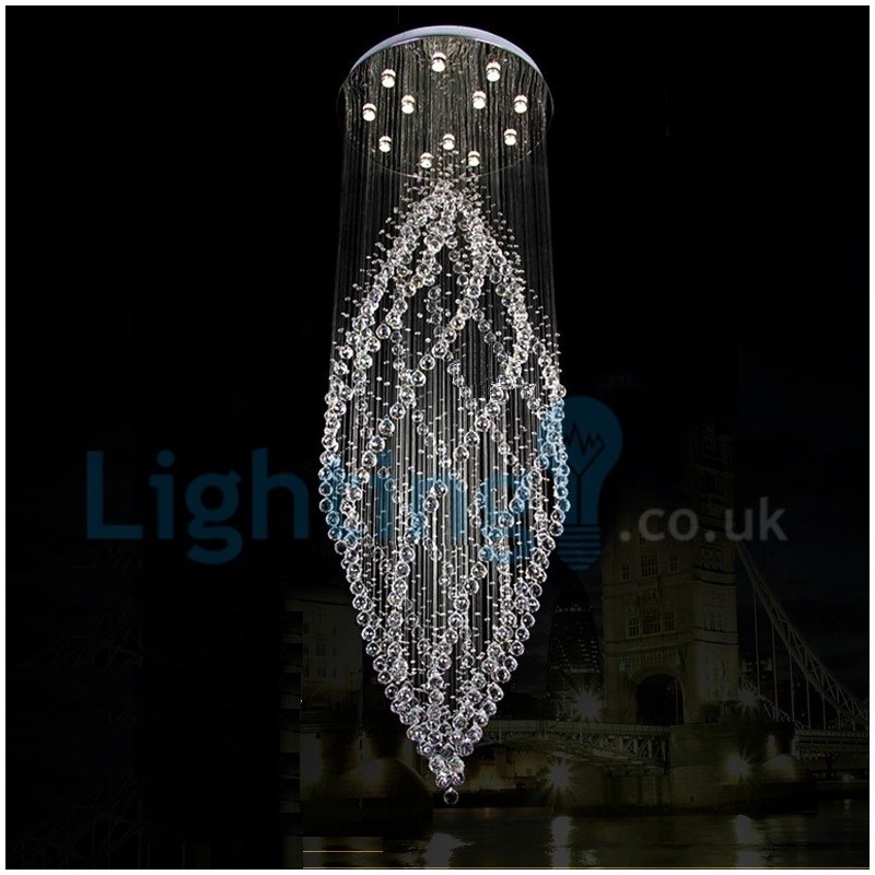 Modern Contemporary Chandelier Flush mount Pendant Fixture Crystal Rain Drop Light