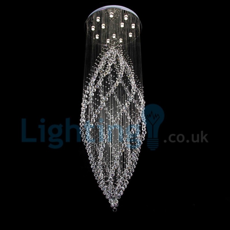 Modern Contemporary Chandelier Flush mount Pendant Fixture Crystal Rain Drop Light