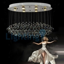 Modern Contemporary Chandelier Flush mount Pendant Fixture Crystal Rain Drop Light