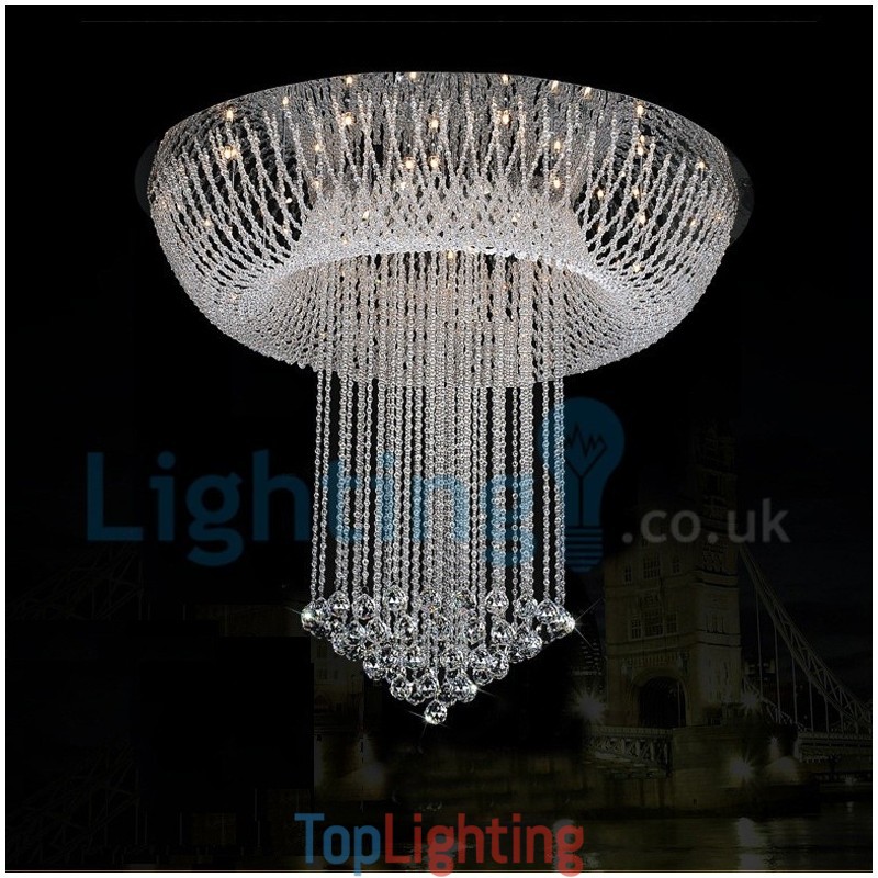 Modern Contemporary Chandelier Flush mount Pendant Fixture Crystal Rain Drop Light
