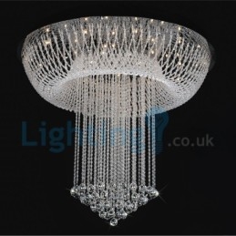 Modern Contemporary Chandelier Flush mount Pendant Fixture Crystal Rain Drop Light