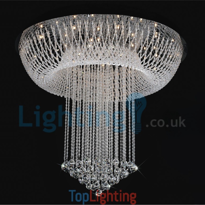 Modern Contemporary Chandelier Flush mount Pendant Fixture Crystal Rain Drop Light