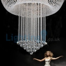 Modern Contemporary Chandelier Flush mount Pendant Fixture Crystal Rain Drop Light