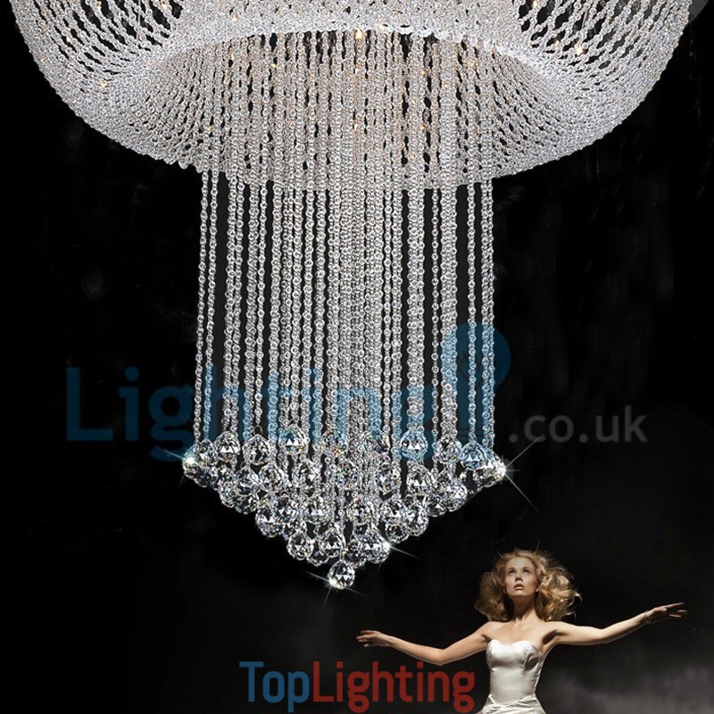 Modern Contemporary Chandelier Flush mount Pendant Fixture Crystal Rain Drop Light