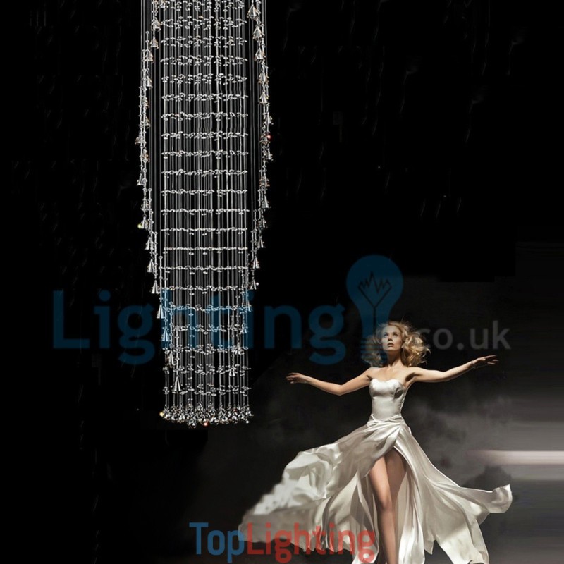 Modern Contemporary Chandelier Flush mount Pendant Fixture Crystal Rain Drop Light