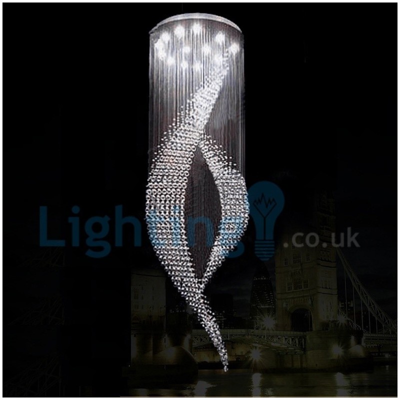 Modern Contemporary Chandelier Flush mount Pendant Fixture Crystal Rain Drop Light