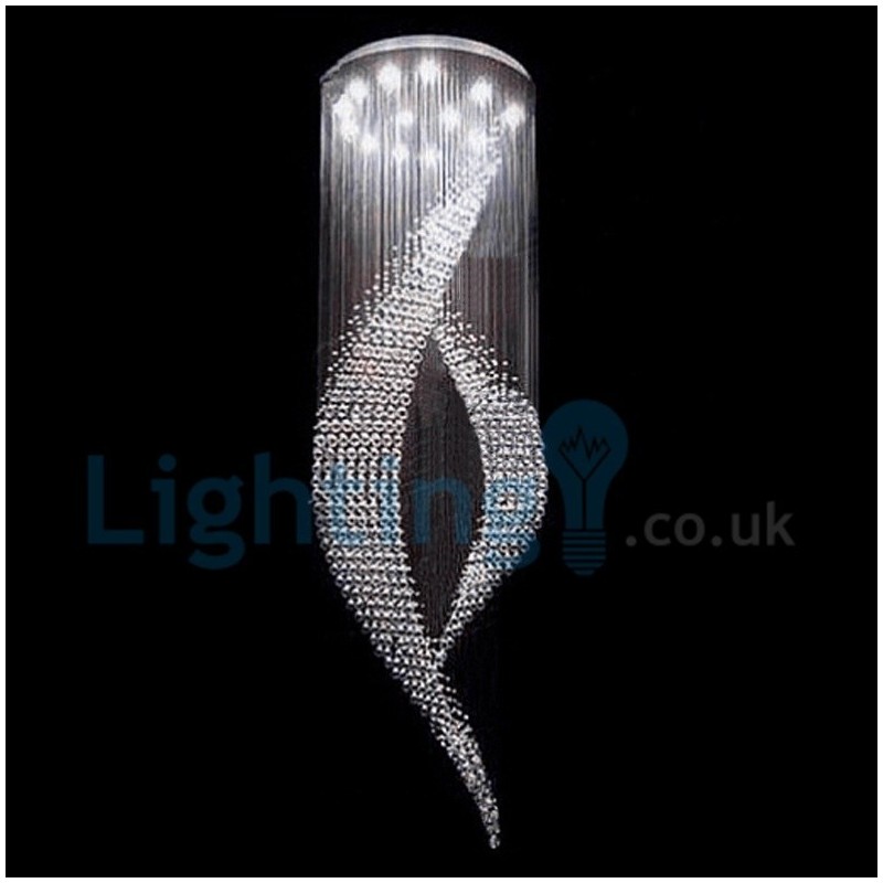 Modern Contemporary Chandelier Flush mount Pendant Fixture Crystal Rain Drop Light