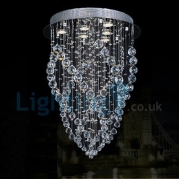 Modern Contemporary Chandelier Flush mount Pendant Fixture Crystal Rain Drop Light