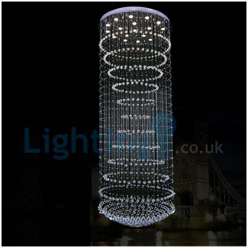 Modern Contemporary Chandelier Flush mount Pendant Fixture Crystal Rain Drop Light