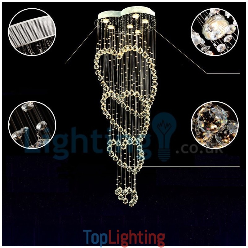 Modern Contemporary Chandelier Flush mount Pendant Fixture Crystal Rain Drop Light