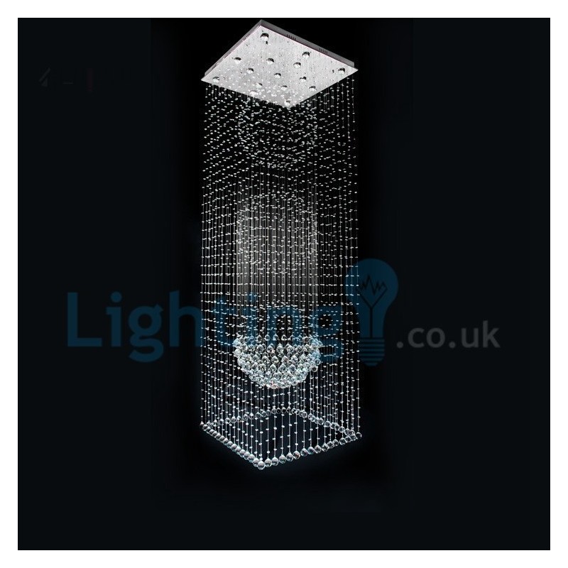 Modern Contemporary Chandelier Flush mount Pendant Fixture Crystal Rain Drop Light