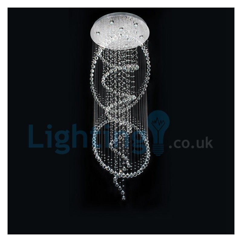 Modern Contemporary Chandelier Flush mount Pendant Fixture Crystal Rain Drop Light