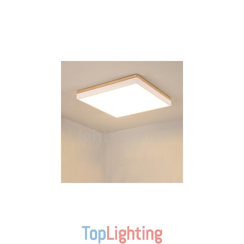 Simple and Modern Square Ultra thin Solid Wood Ceiling Lamp