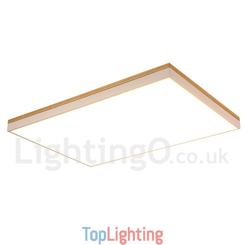 Nordic Rectangular Ultra thin Solid Wood Ceiling Lamp