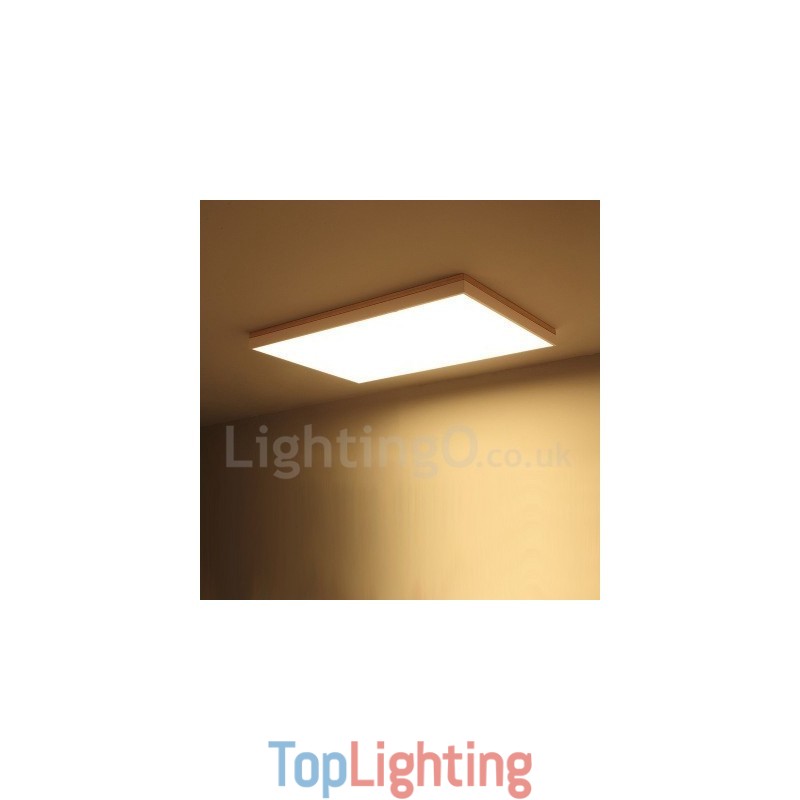 Nordic Rectangular Ultra thin Solid Wood Ceiling Lamp