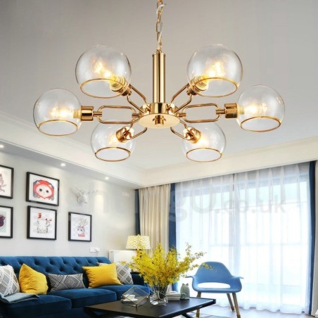 6 Lights Nordic Postmodern Creative Glass Magic Bean Chandelier 6 Lights Nordic Postmodern Creative Glass Magic Bean Chandelier