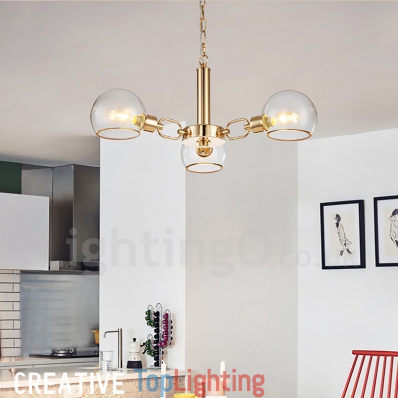 3 Lights Nordic Postmodern Creative Glass Magic Bean Chandelier
