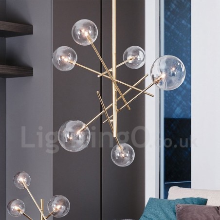 6 Lights Nordic Lamp Chandelier Simple Creative Retro Iron Glass Ball Magic Bean Chandelier 6 Lights Nordic Lamp Chandelier Simple Creative Retro Iron Glass Ball Magic Bean Chandelier