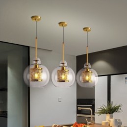 Modern Minimalist Nordic Style Decoration Cafe Glass Ball Single Head Pendant Light