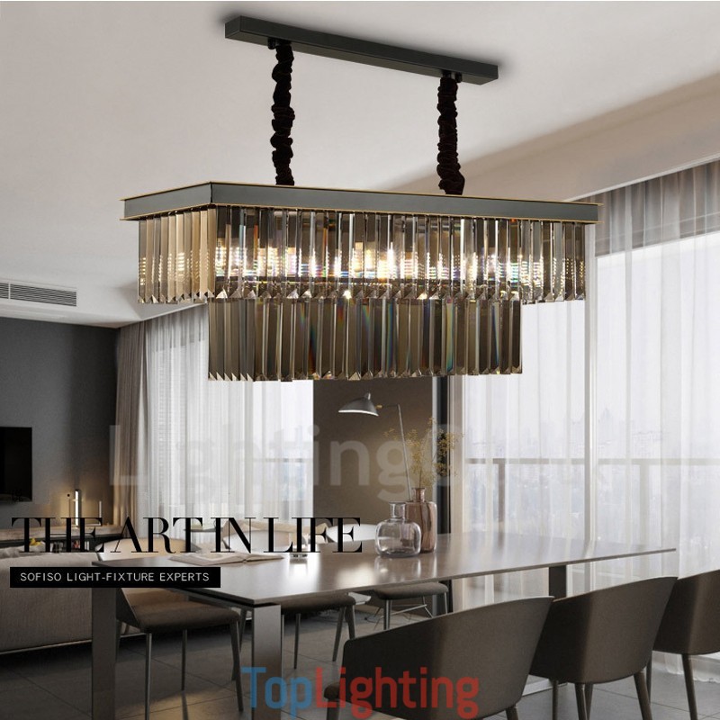 Retro Crystal Pendant Light Cafe Exibittion Hall