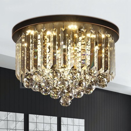 Retro Round Grey Crystal Ceiling Lights Retro Round Grey Crystal Ceiling Lights