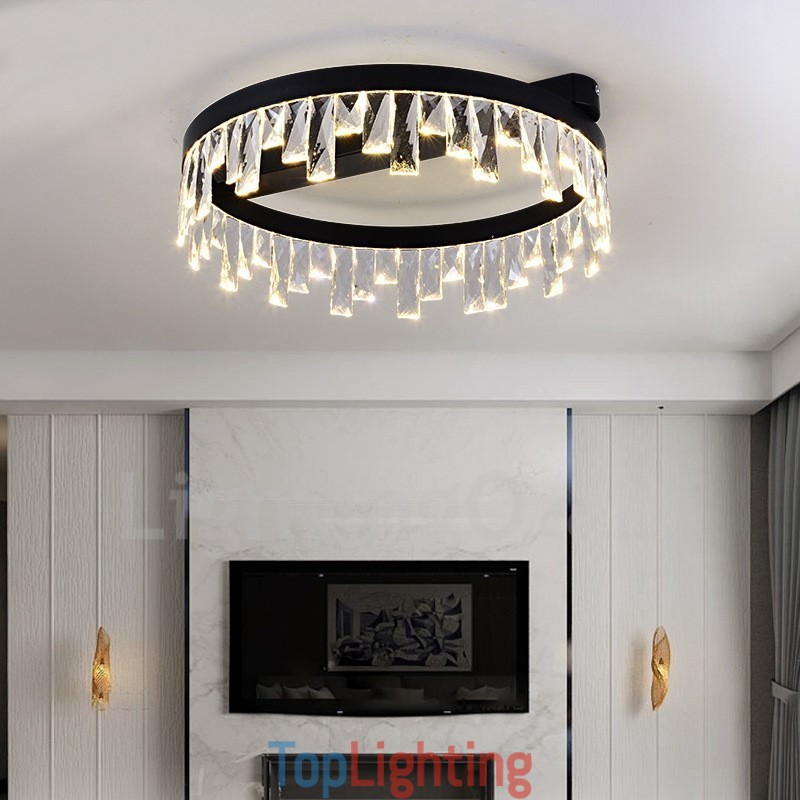 Modern Minimalist Creative Circular Ceiling Crystal Light