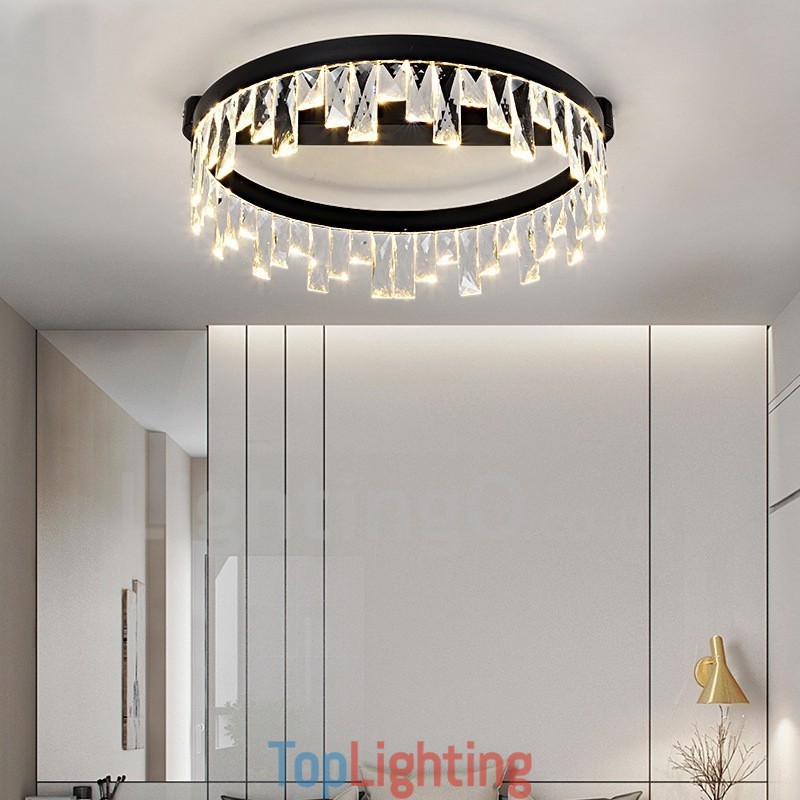 Modern Minimalist Creative Circular Ceiling Crystal Light