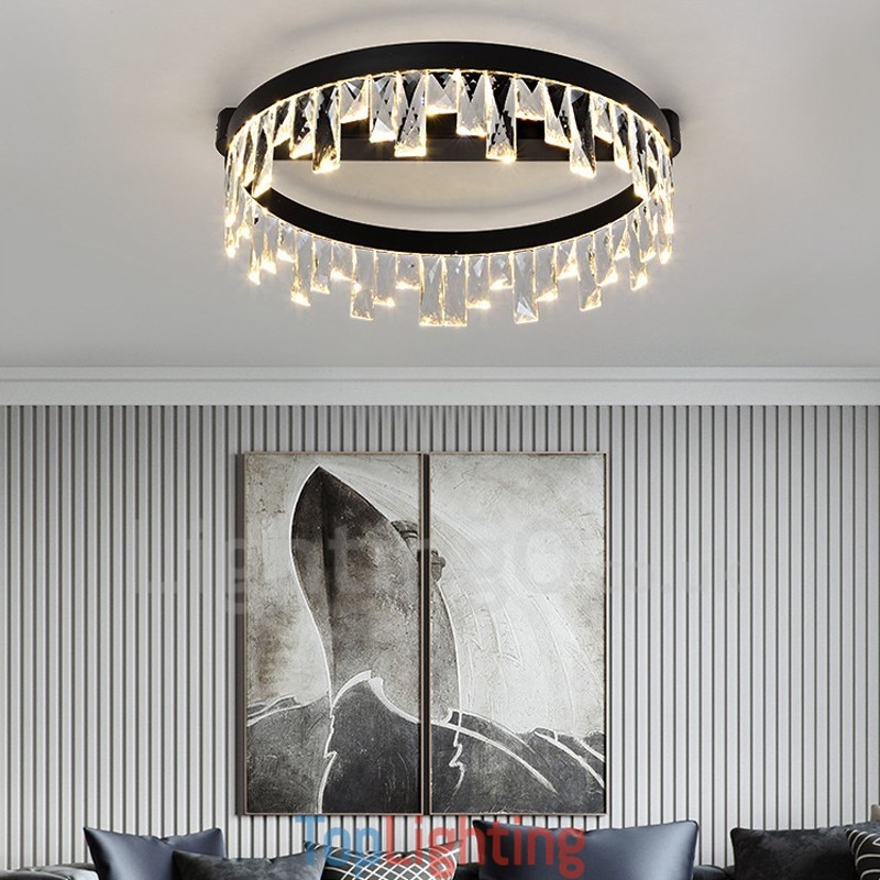 Modern Minimalist Creative Circular Ceiling Crystal Light
