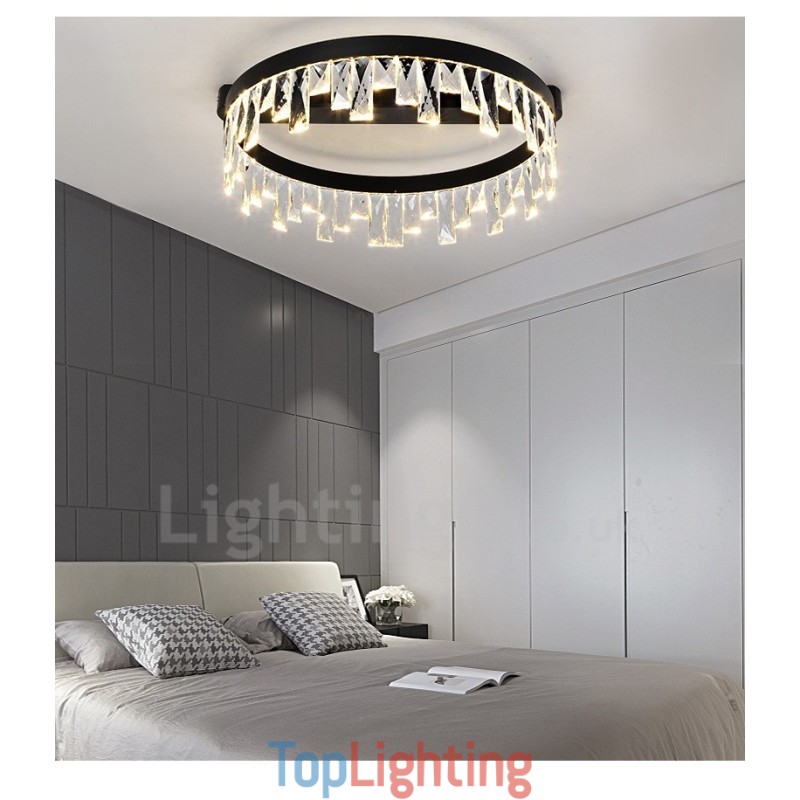 Modern Minimalist Creative Circular Ceiling Crystal Light