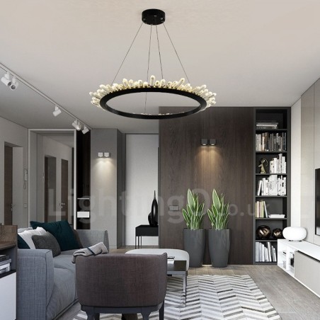 Modern Ring Shape Crystal Pendant Light Modern Ring Shape Crystal Pendant Light