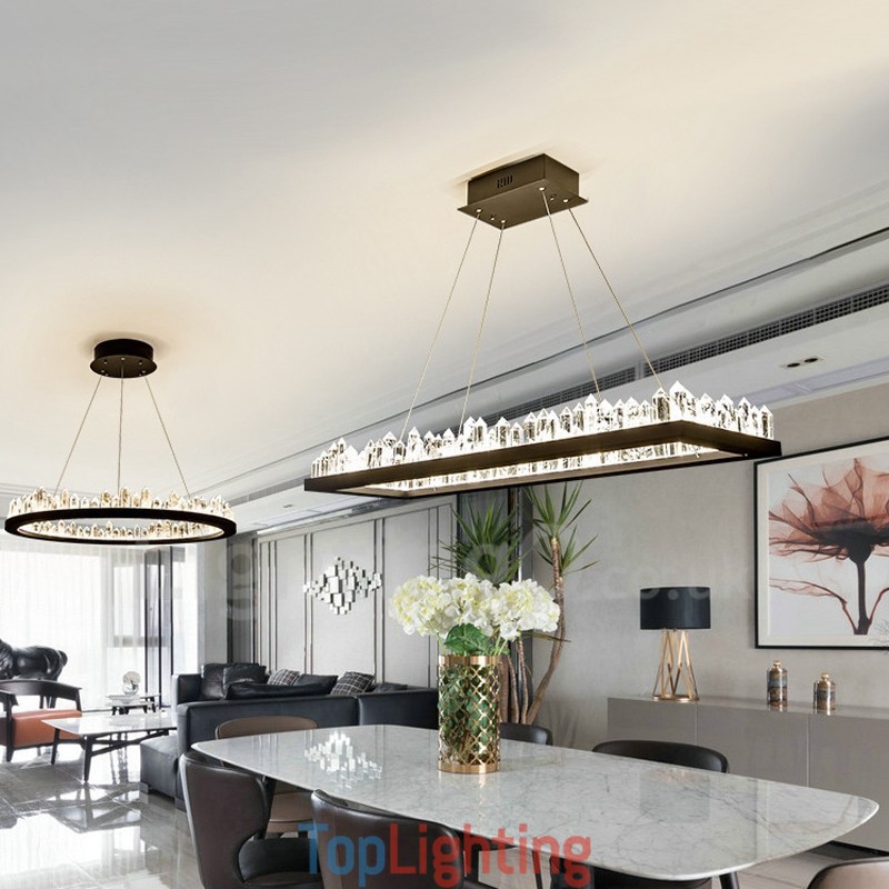 Newest Design Rectangle Crystal Pendant Light