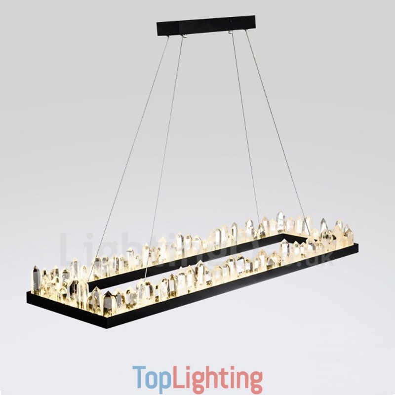 Newest Design Rectangle Crystal Pendant Light